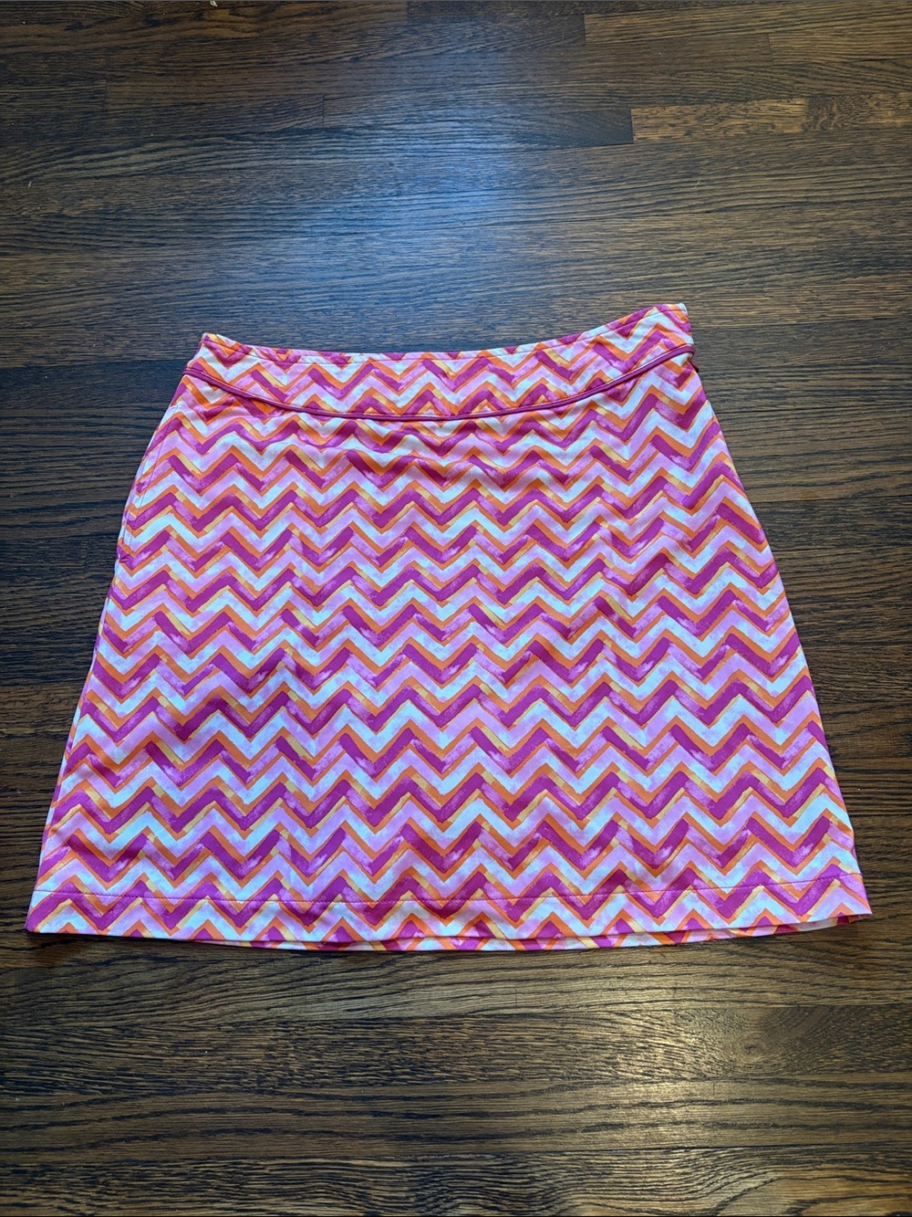 Fairway & Greene Pink and Orange Chevron Golf Mini Skirt